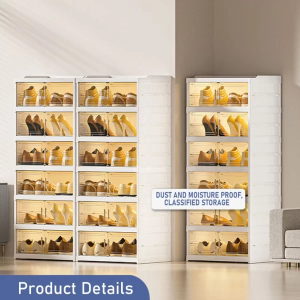 foldable shoe rack with multiple tiers