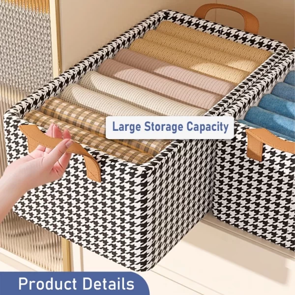 foldable steel frame storage box with lid