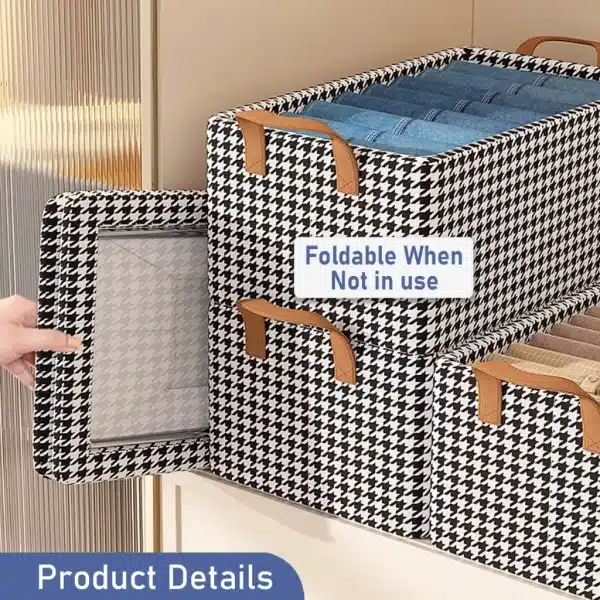 foldable steel frame storage box with lid