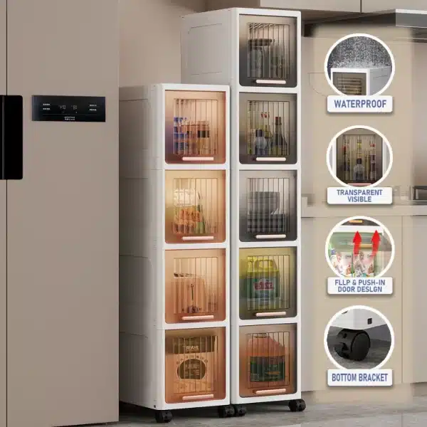 bathroom cabinet drawer organizer front view