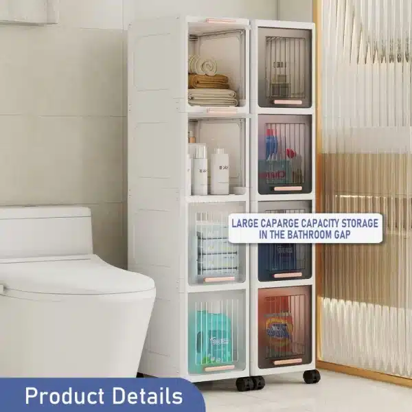 bathroom cabinet drawer organizer front view