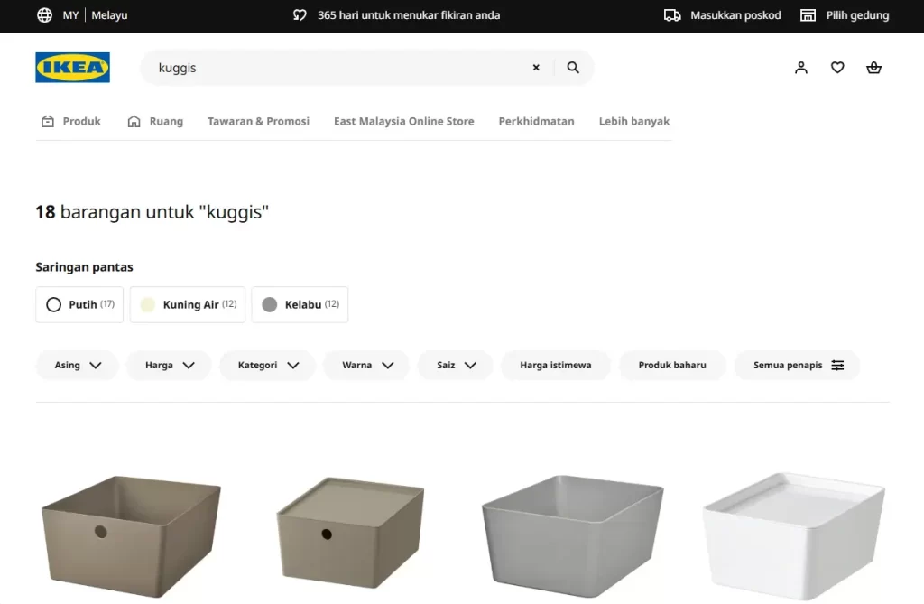 Kuggis ikea kotak storan berpenutup